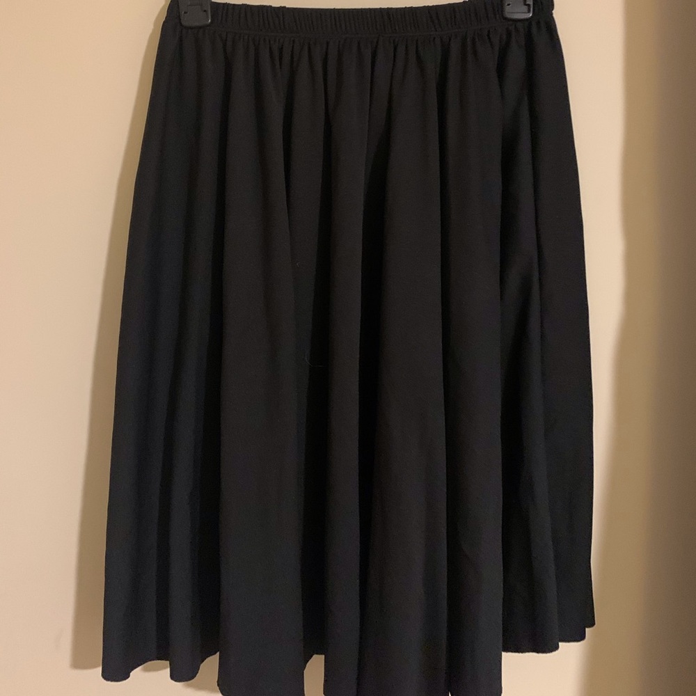 Plain Black Skirt (Knee-Length)